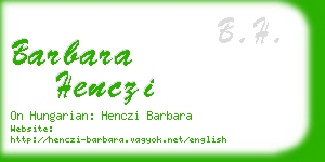 barbara henczi business card